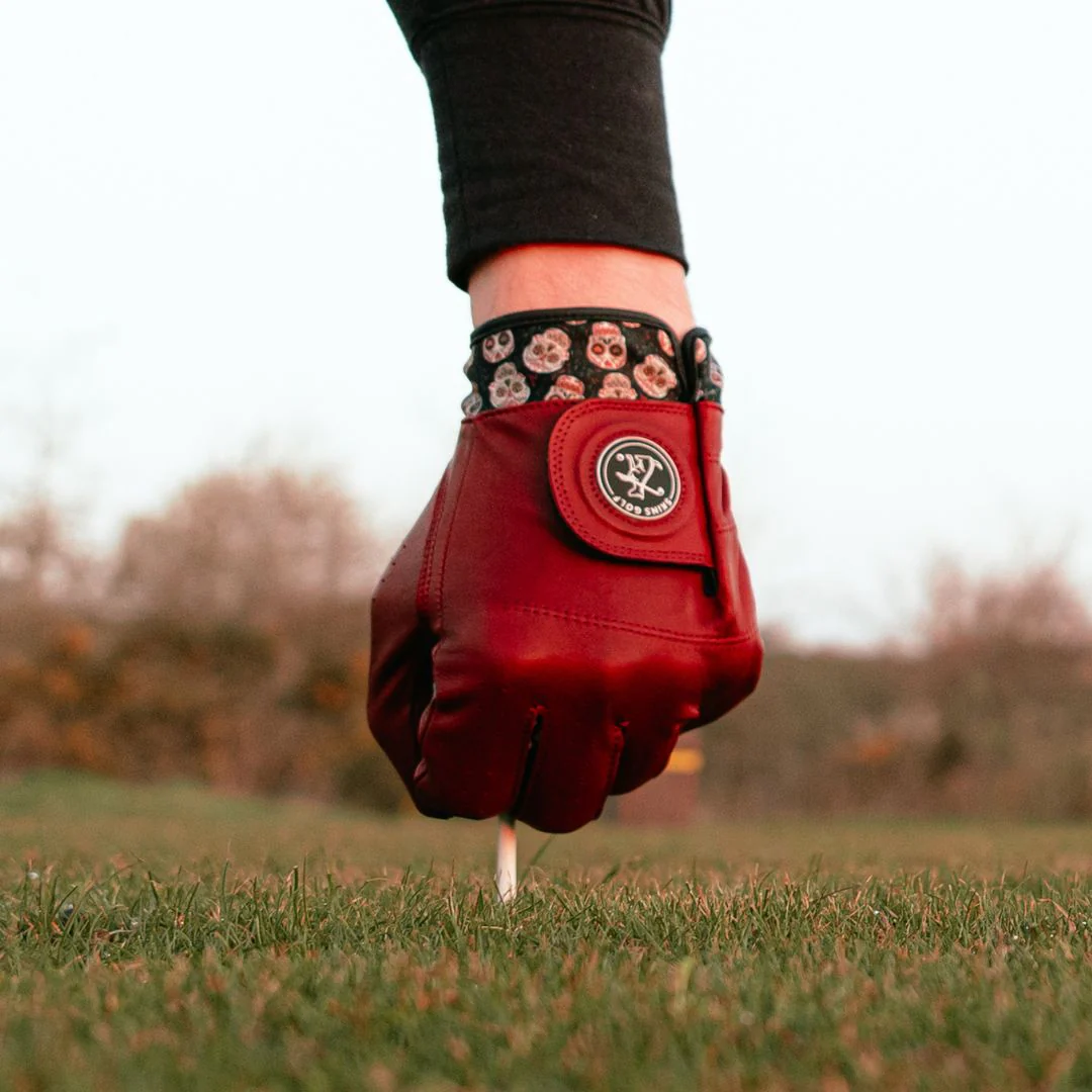 Dia de los Muertos Maroon Golf Glove - Image 3