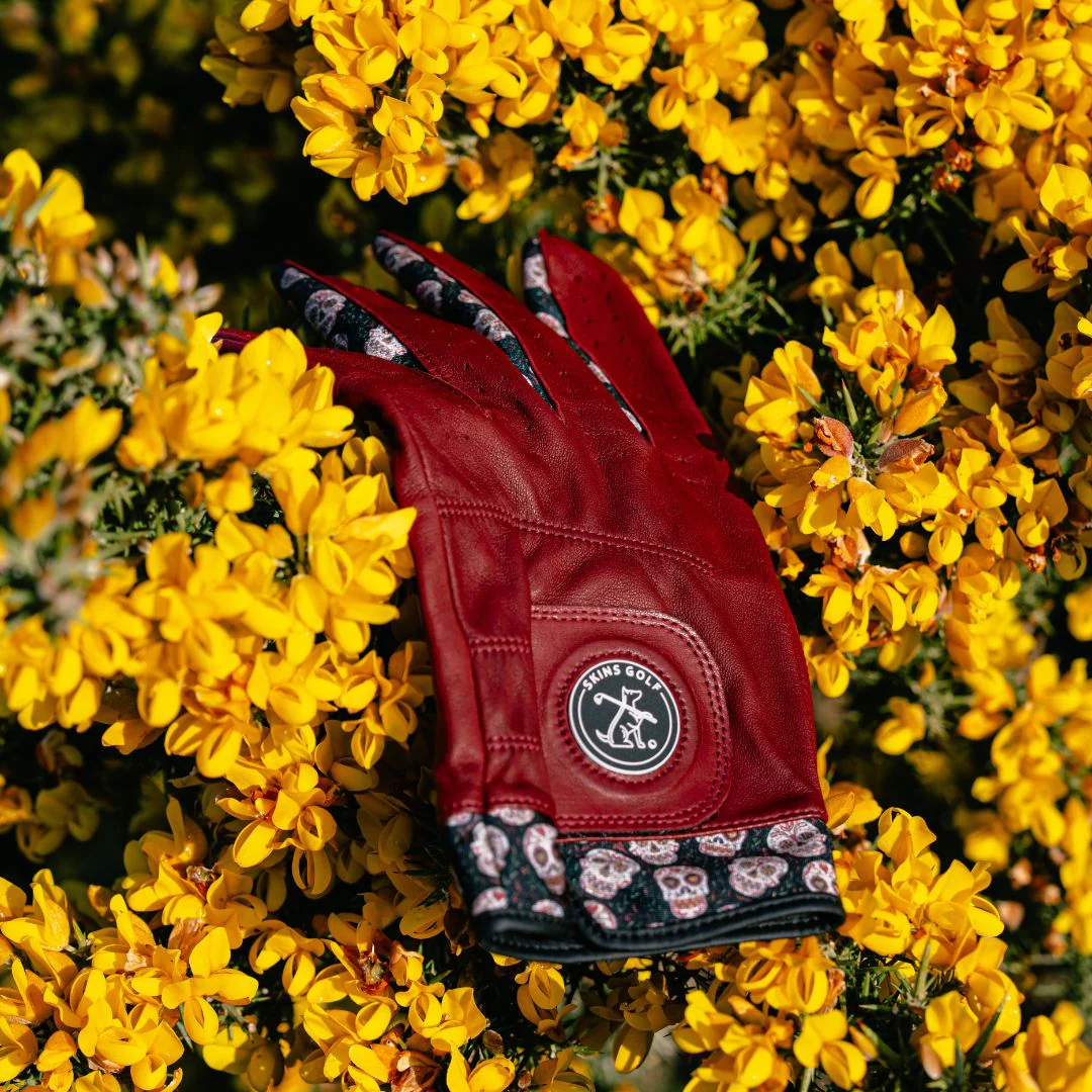 Dia de los Muertos Maroon Golf Glove - Image 4